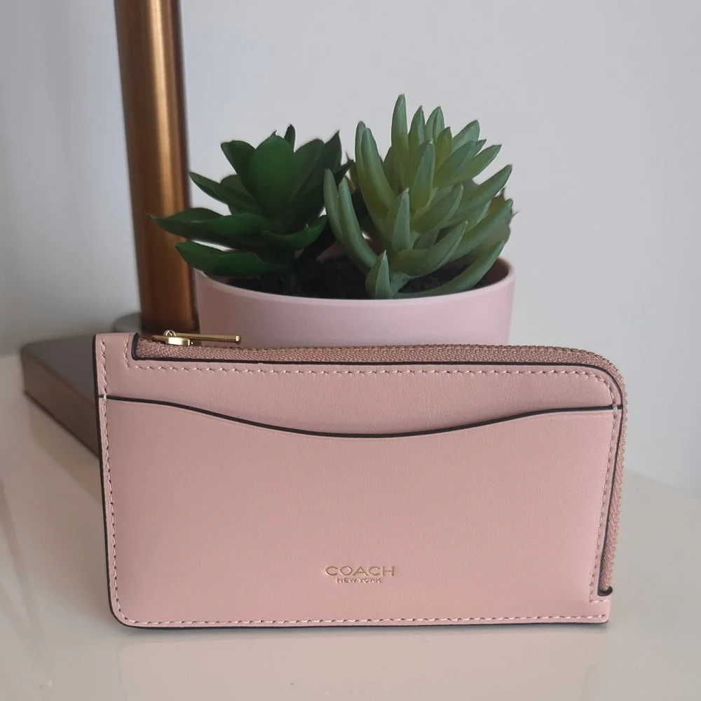 Coach New York Zip Card Case Holder Wallet in Colorblock Cream Multi CBF50 - Picture 2 of 10